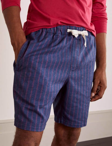 Pyjamashorts aus gebürsteter Baumwolle - Beerensorbet, Gestreift Pyjamashorts aus gebürsteter Baumwolle - Beerensorbet, Gestreift