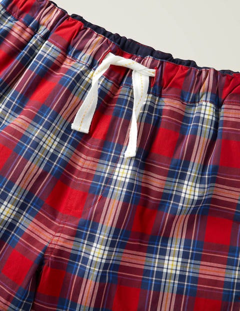 Cotton Poplin Pajama Bottoms - Red Multi Check Cotton Poplin Pajama Bottoms - Red Multi Check