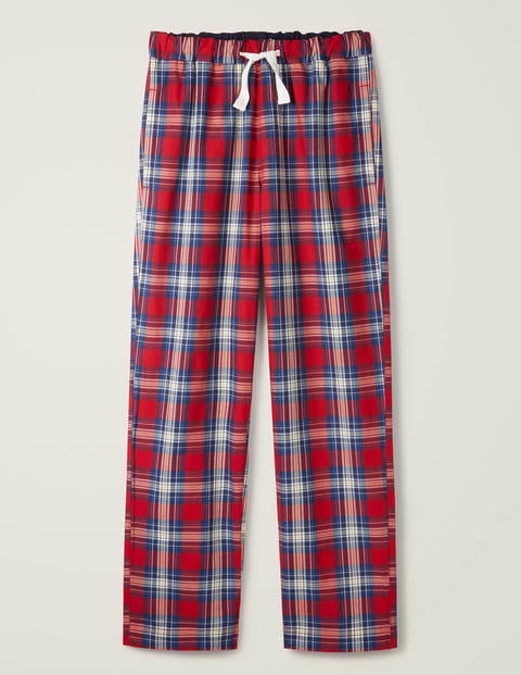 Cotton Poplin Pajama Bottoms - Red Multi Check Cotton Poplin Pajama Bottoms - Red Multi Check