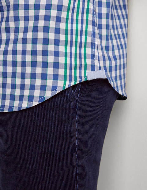 Chemise slim à motifs en popeline - Rayé latéral vichy bleu duc Chemise slim à motifs en popeline - Rayé latéral vichy bleu duc