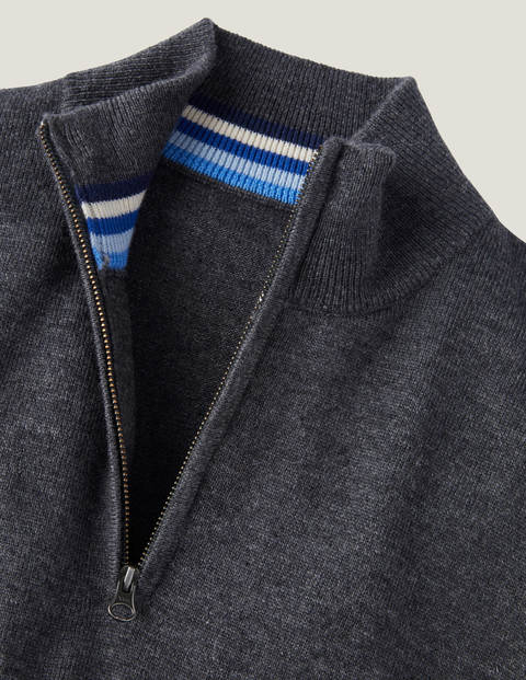 Lambswool Half-Zip - Charcoal Melange Lambswool Half-Zip - Charcoal Melange