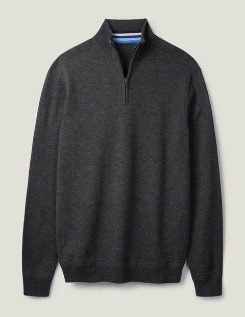 Lambswool Half-Zip - Charcoal Melange Lambswool Half-Zip - Charcoal Melange