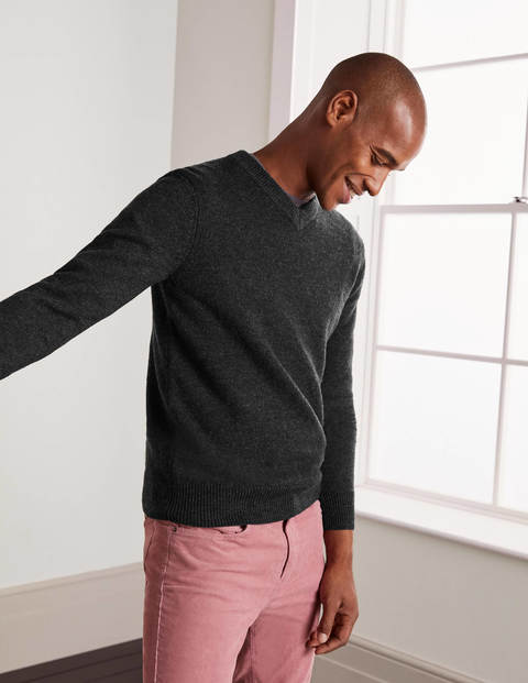 Lambswool V-neck - Charcoal Melange Lambswool V-neck - Charcoal Melange