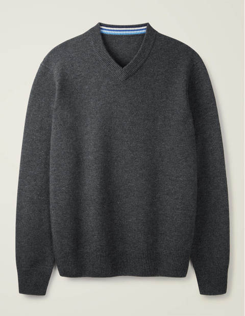 Lambswool V-neck - Charcoal Melange Lambswool V-neck - Charcoal Melange