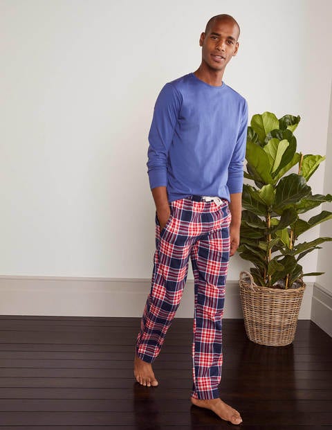 Pyjamahose aus gebürsteter Baumwolle - Navy/Rot, Kariert Pyjamahose aus gebürsteter Baumwolle - Navy/Rot, Kariert