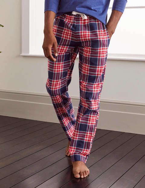 Pyjamahose aus gebürsteter Baumwolle - Navy/Rot, Kariert Pyjamahose aus gebürsteter Baumwolle - Navy/Rot, Kariert