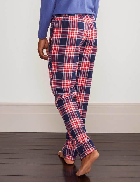 Pyjamahose aus gebürsteter Baumwolle - Navy/Rot, Kariert Pyjamahose aus gebürsteter Baumwolle - Navy/Rot, Kariert