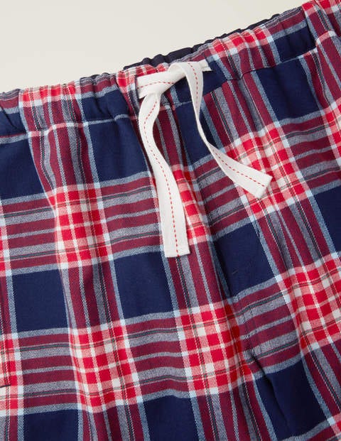 Pyjamahose aus gebürsteter Baumwolle - Navy/Rot, Kariert Pyjamahose aus gebürsteter Baumwolle - Navy/Rot, Kariert