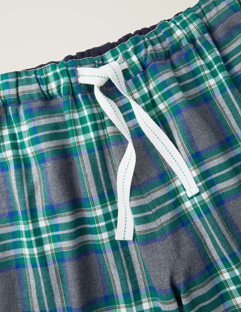 Brushed Cotton Pajama Bottoms - Grey Marl/ Highland Check Brushed Cotton Pajama Bottoms - Grey Marl/ Highland Check