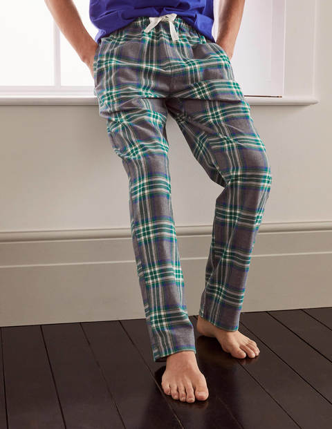 Brushed Cotton Pajama Bottoms - Grey Marl/ Highland Check Brushed Cotton Pajama Bottoms - Grey Marl/ Highland Check