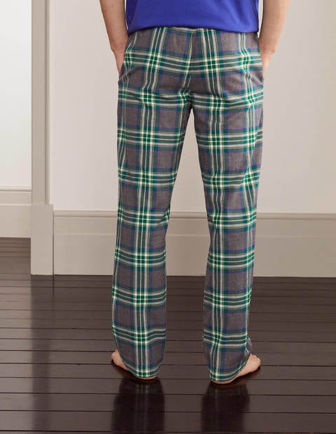Brushed Cotton Pajama Bottoms - Grey Marl/ Highland Check Brushed Cotton Pajama Bottoms - Grey Marl/ Highland Check