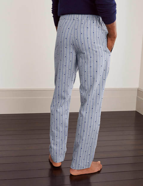 Brushed Cotton Pyjama Bottoms - Duke Blue Spot & Stripe Brushed Cotton Pyjama Bottoms - Duke Blue Spot & Stripe
