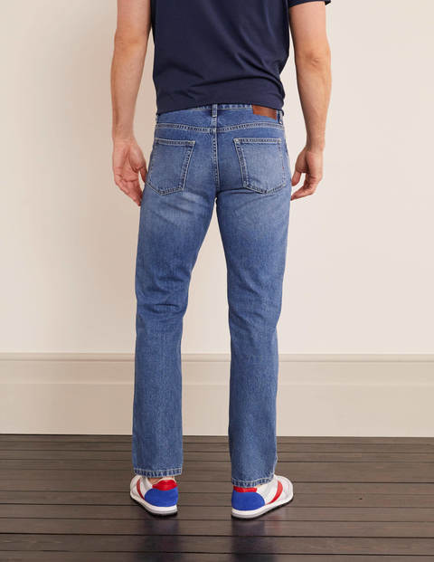 Straight Leg Jeans - Blue Wash Denim Straight Leg Jeans - Blue Wash Denim