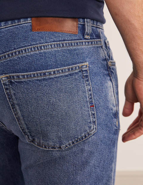 Straight Leg Jeans - Blue Wash Denim Straight Leg Jeans - Blue Wash Denim