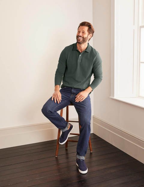 Long Sleeve Piqué Polo - Richmond Green Long Sleeve Piqué Polo - Richmond Green