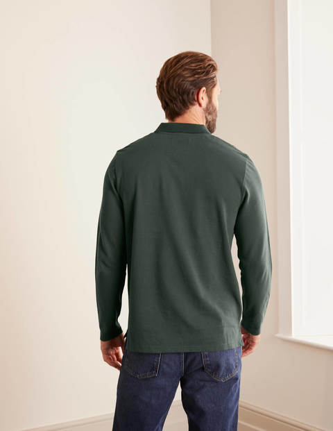 Long Sleeve Piqué Polo - Richmond Green Long Sleeve Piqué Polo - Richmond Green