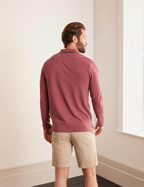 Long Sleeve Piqué Polo - Rosewood Long Sleeve Piqué Polo - Rosewood