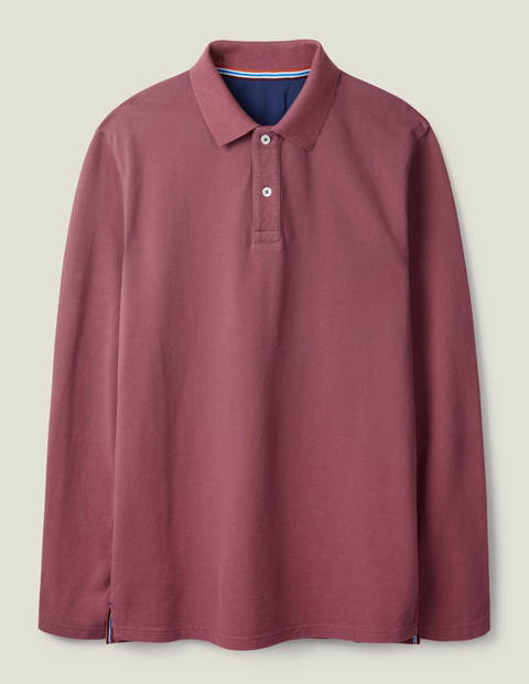 Polo manches longues en piqué - Bois de rose Polo manches longues en piqué - Bois de rose