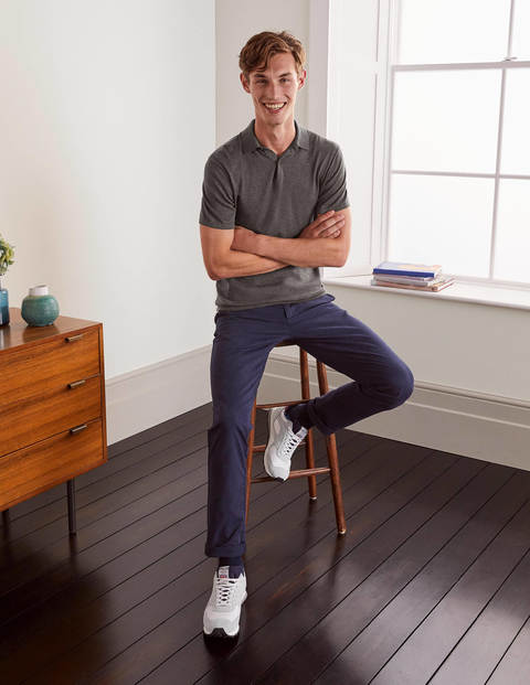 Finsbury Knitted Polo - Charcoal Melange Finsbury Knitted Polo - Charcoal Melange