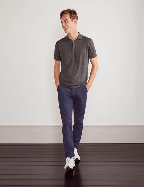 Finsbury Knitted Polo - Charcoal Melange Finsbury Knitted Polo - Charcoal Melange