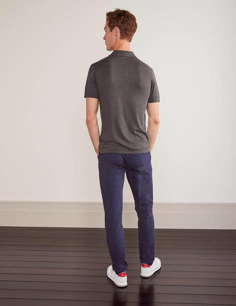 Finsbury Knitted Polo - Charcoal Melange Finsbury Knitted Polo - Charcoal Melange