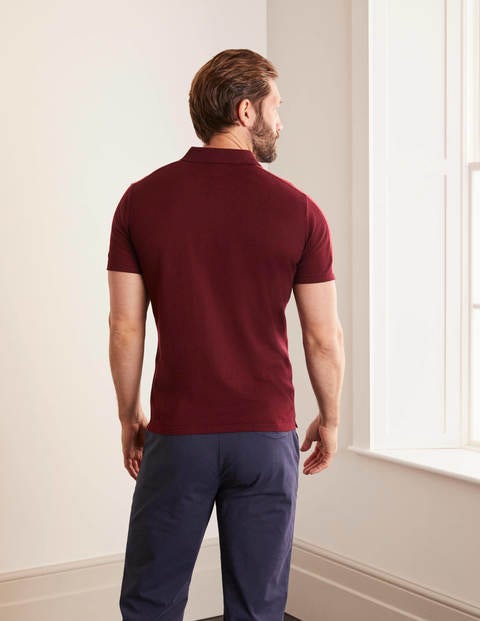 Finsbury Knitted Polo - Merlot Colourblock Finsbury Knitted Polo - Merlot Colourblock
