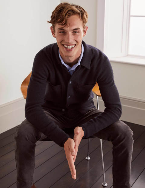 Farley Merino Knitted Jacket - Navy Farley Merino Knitted Jacket - Navy