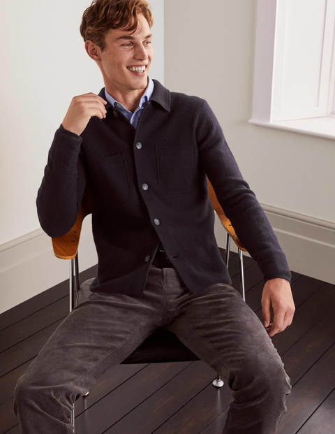 Farley Merino Knitted Jacket - Navy Farley Merino Knitted Jacket - Navy