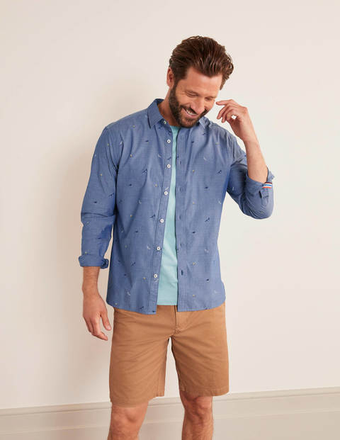 Chambray Printed Shirt - Garden Birds Chambray Printed Shirt - Garden Birds