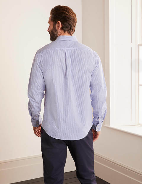 Poplin Pattern Shirt - Duke Blue Side Stripe Poplin Pattern Shirt - Duke Blue Side Stripe