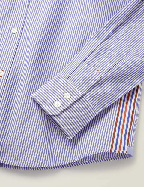 Poplin Pattern Shirt - Duke Blue Side Stripe Poplin Pattern Shirt - Duke Blue Side Stripe