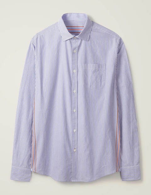 Poplin Pattern Shirt - Duke Blue Side Stripe Poplin Pattern Shirt - Duke Blue Side Stripe