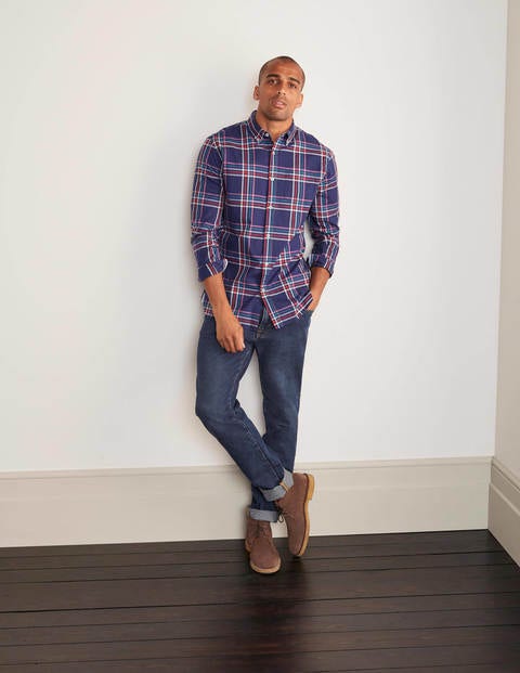 Casual Check Shirt - Navy Blue Multi Check Casual Check Shirt - Navy Blue Multi Check
