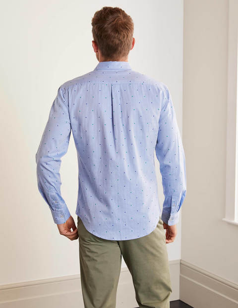 Chemise en coton brossé - Pois camaïeu bleu multi Chemise en coton brossé - Pois camaïeu bleu multi