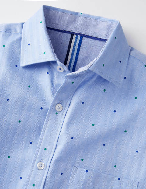 Chemise en coton brossé - Pois camaïeu bleu multi Chemise en coton brossé - Pois camaïeu bleu multi