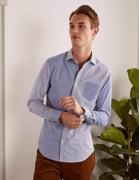 Slim Fit Hotchpotch Shirt - Blues Slim Fit Hotchpotch Shirt - Blues