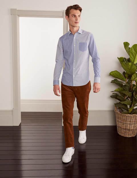 Slim Fit Hotchpotch Shirt - Blues Slim Fit Hotchpotch Shirt - Blues