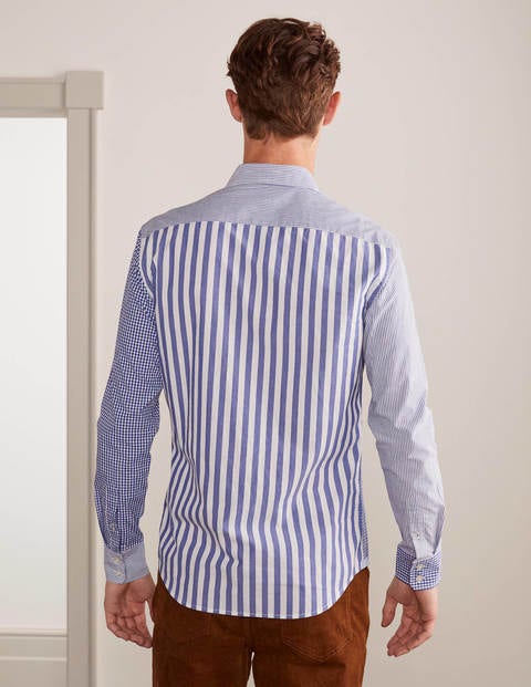 Slim Fit Hotchpotch Shirt - Blues Slim Fit Hotchpotch Shirt - Blues