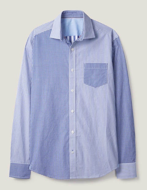 Slim Fit Hotchpotch Shirt - Blues Slim Fit Hotchpotch Shirt - Blues