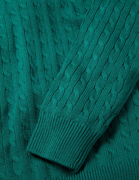 Cotton Linen Cable Crew - Linden Green Cotton Linen Cable Crew - Linden Green