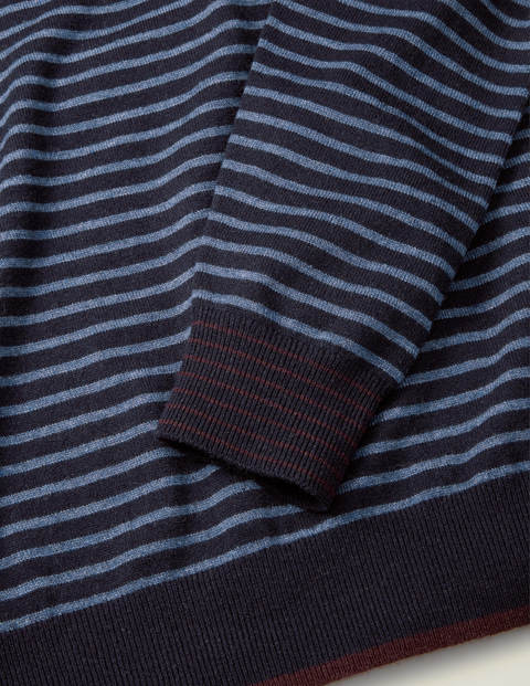 Lambswool Crew Neck - Cadet Blue/Navy Lambswool Crew Neck - Cadet Blue/Navy