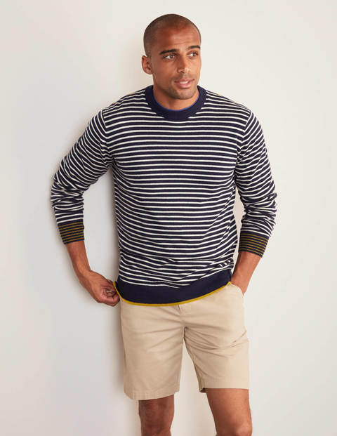 Lambswool Crew Neck - Navy/Ecru Lambswool Crew Neck - Navy/Ecru