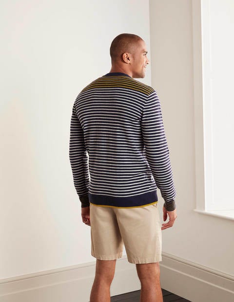 Lambswool Crew Neck - Navy/Ecru Lambswool Crew Neck - Navy/Ecru