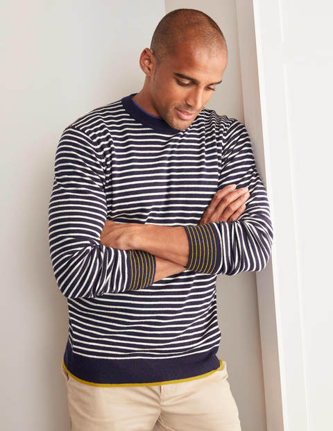 Lambswool Crew Neck - Navy/Ecru Lambswool Crew Neck - Navy/Ecru