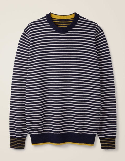 Lambswool Crew Neck - Navy/Ecru Lambswool Crew Neck - Navy/Ecru