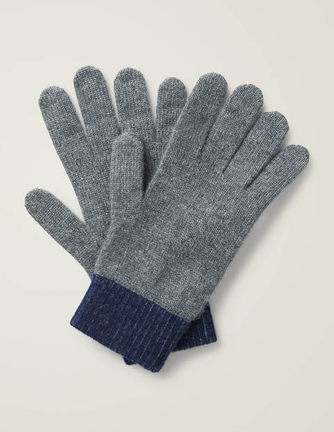 Ribbed Cashmere Gloves - Charcoal/ Navy Ribbed Cashmere Gloves - Charcoal/ Navy