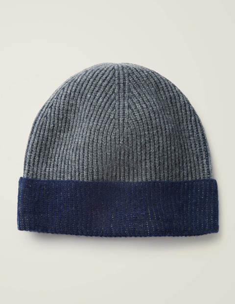Cashmere Hat - Charcoal/ Navy