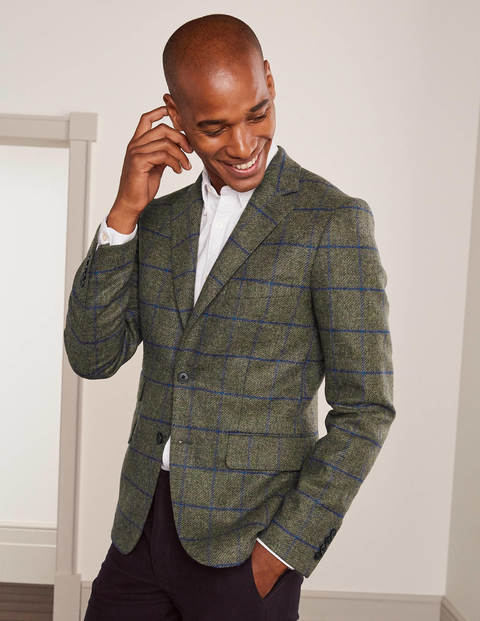 Blazer Caldey en tweed - Carreau vert tendre Blazer Caldey en tweed - Carreau vert tendre