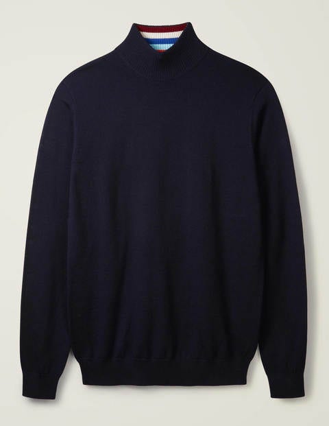 Pull col roulé en laine mérinos - Bleu marine Pull col roulé en laine mérinos - Bleu marine
