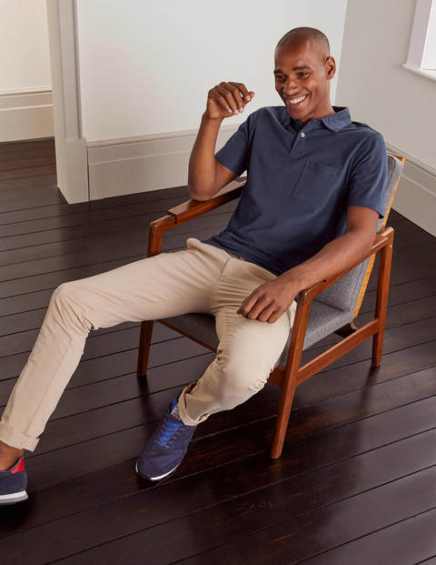 Sueded Jersey Polo - Navy Blue Sueded Jersey Polo - Navy Blue
